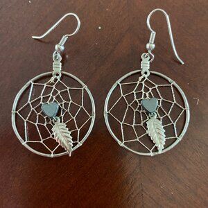 Silver Dreamcatcher Earrings.